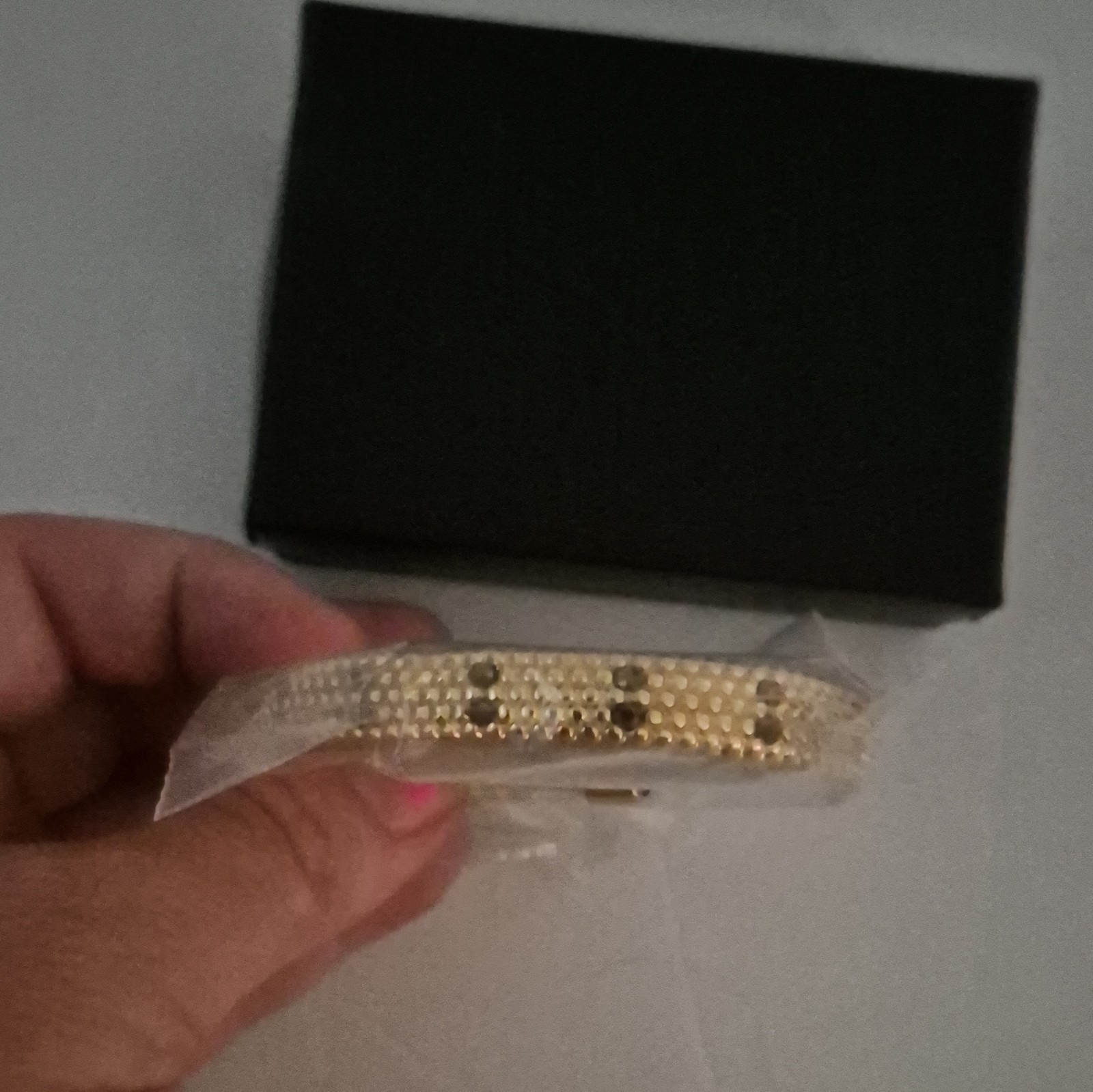 Gold Tone Adjustable Cuff Bangle Bracelet Rope Chain Slide, Round Brown Crystal
