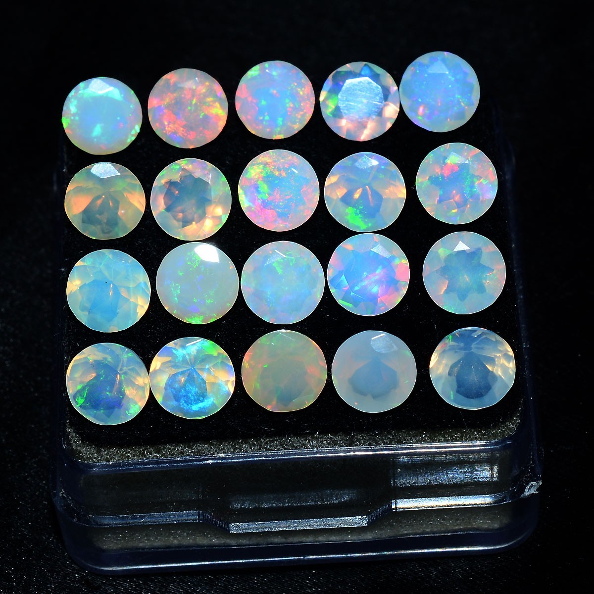 11 Pcs Natural Opal Ethiopian 6mm Top-Grade Round Flashy Colors Loose Gemstones