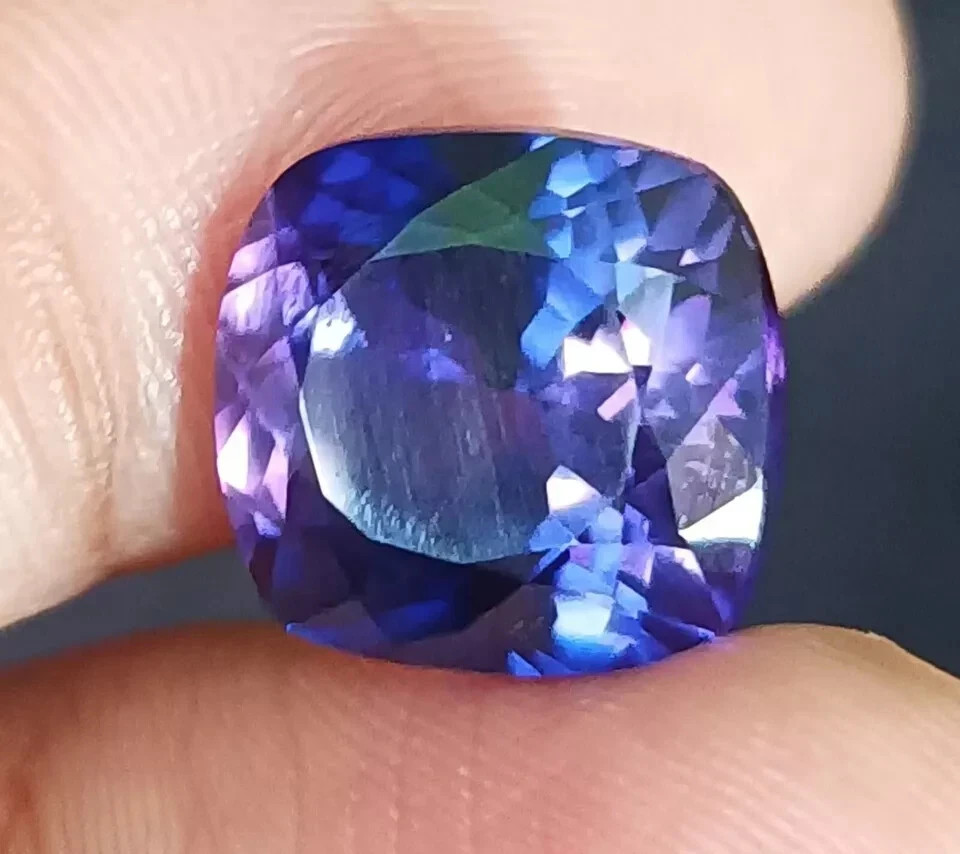 NATURAL Ceylon Bi-Color Boysenberry Sapphire Cushion Cut Loose GEMSTONE 10.44 Ct