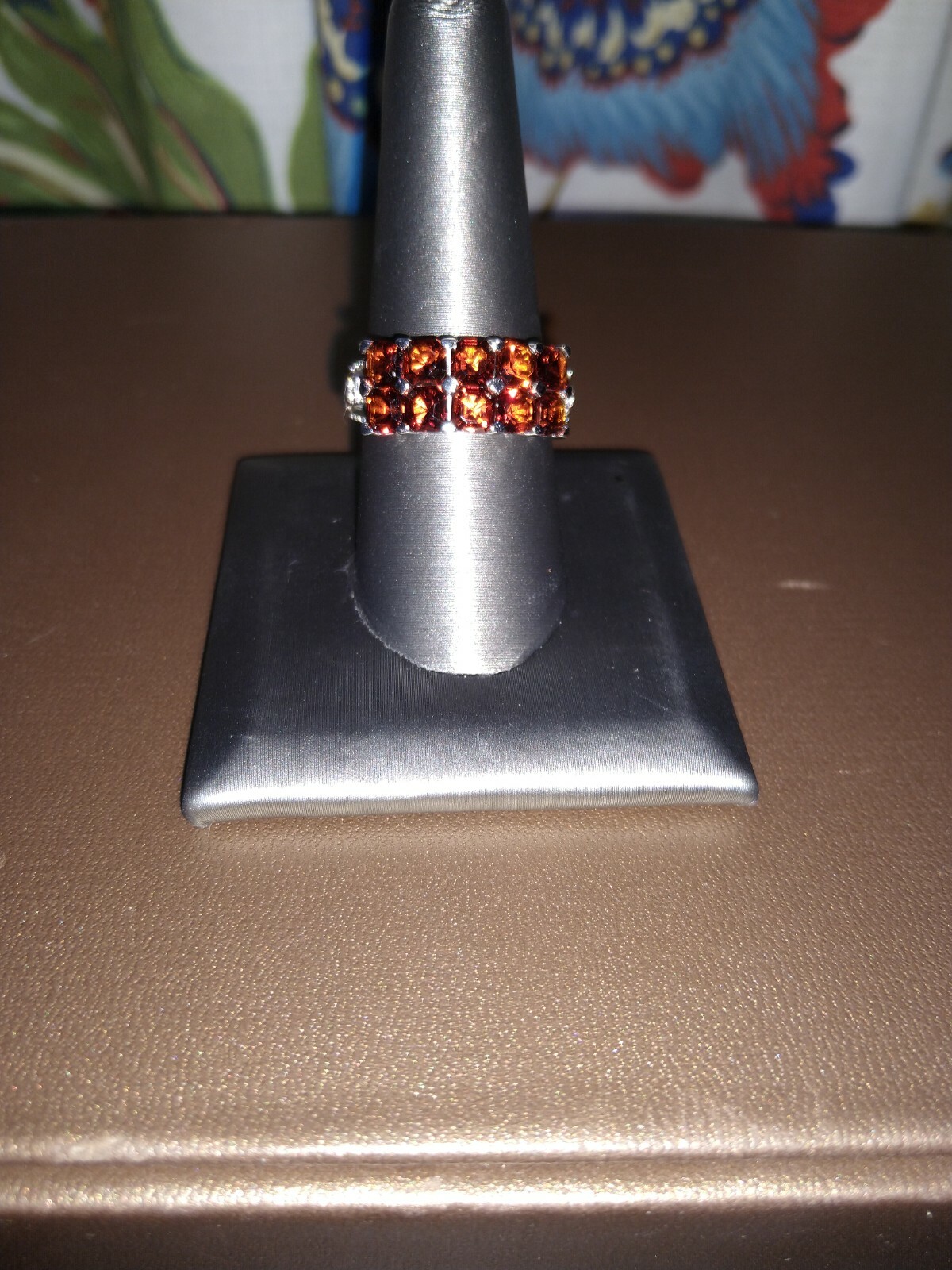Saturated DeepBrazilian CherryCitrine, Zircon Ring in Plat/Sterling,TCW=3.10,Sz9
