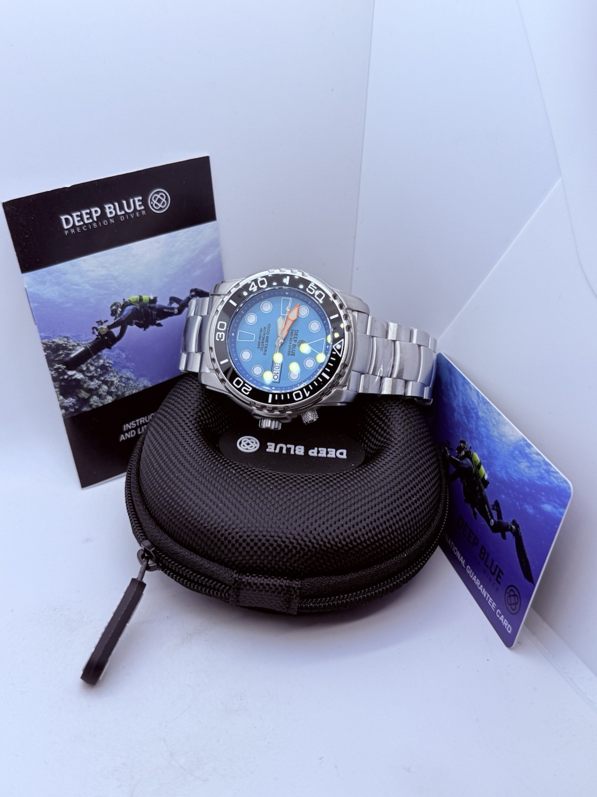 Deep Blue PRO SEA DIVER 1000M AUTO DIVE WATCH-BLUE FULL LUME DIAL/NEW‼️