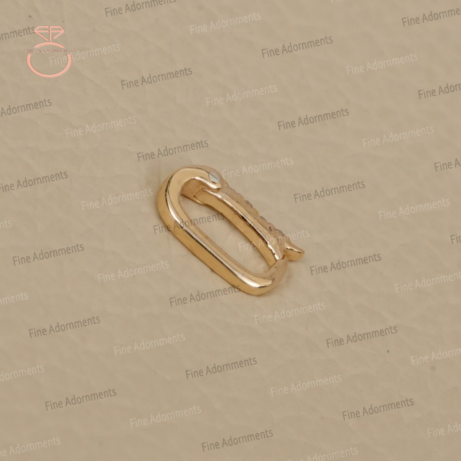 Natural Pave Diamond Solid 14K Yellow Gold Clasp Finding Handmade Charm Jewelry