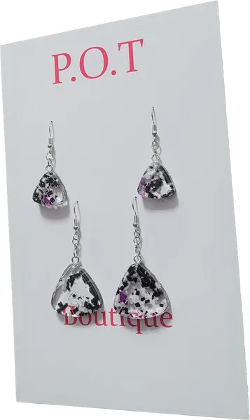 Clear Triangle Earrings/2 Pairs/Dangle/Women/Formal/Sophisticated Fashion/Resin