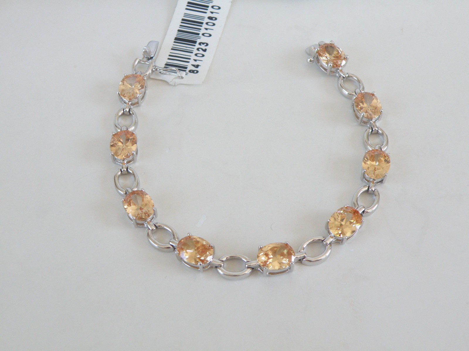 Ross Simons Sterling Silver 925 Gemstone Tennis Station Bracelet Fits 7″