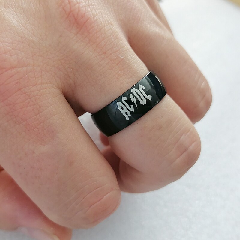 ACDC AC/DC croke park Black stainless steel ring US8# 9# 10# 11# 12#