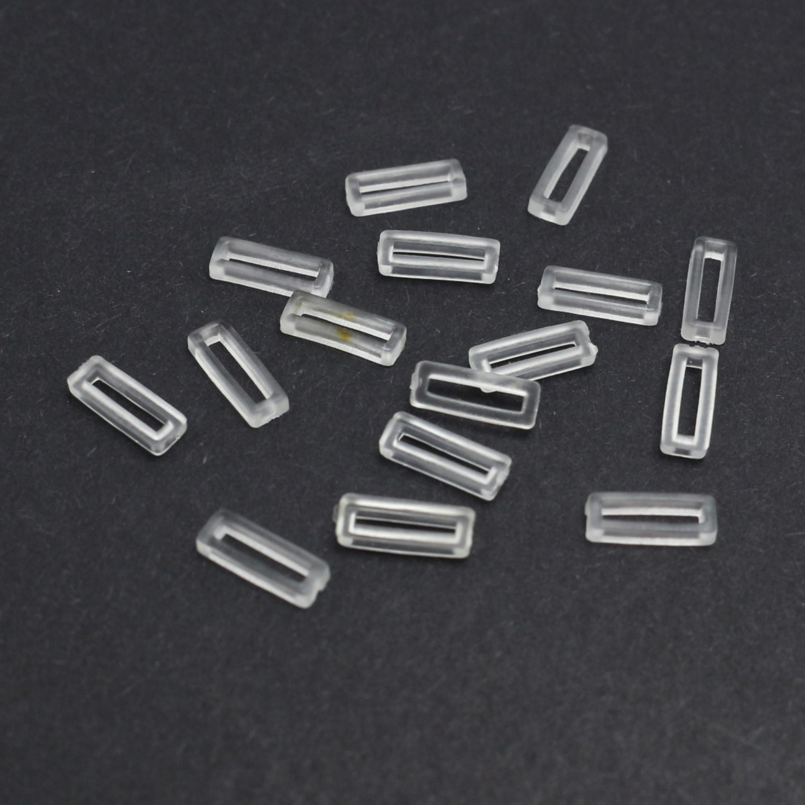 100 pcs Clear Rubber Stopper Rings Spacer Beads Slide Charm for 8mm Bands