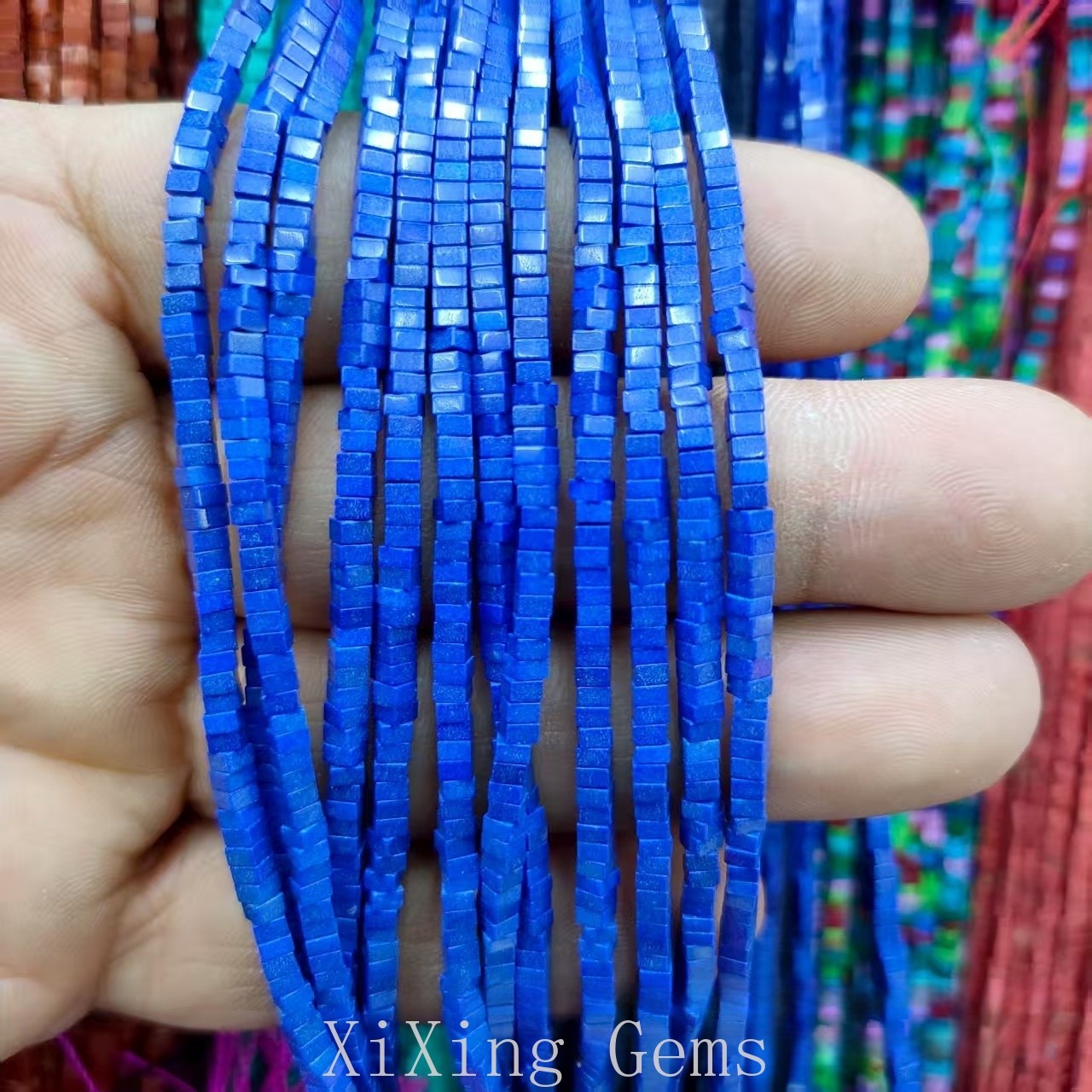 1x2mm Lapis Lazuli Color Turquoise Flat Square Spacer Beads for Jewelry Making