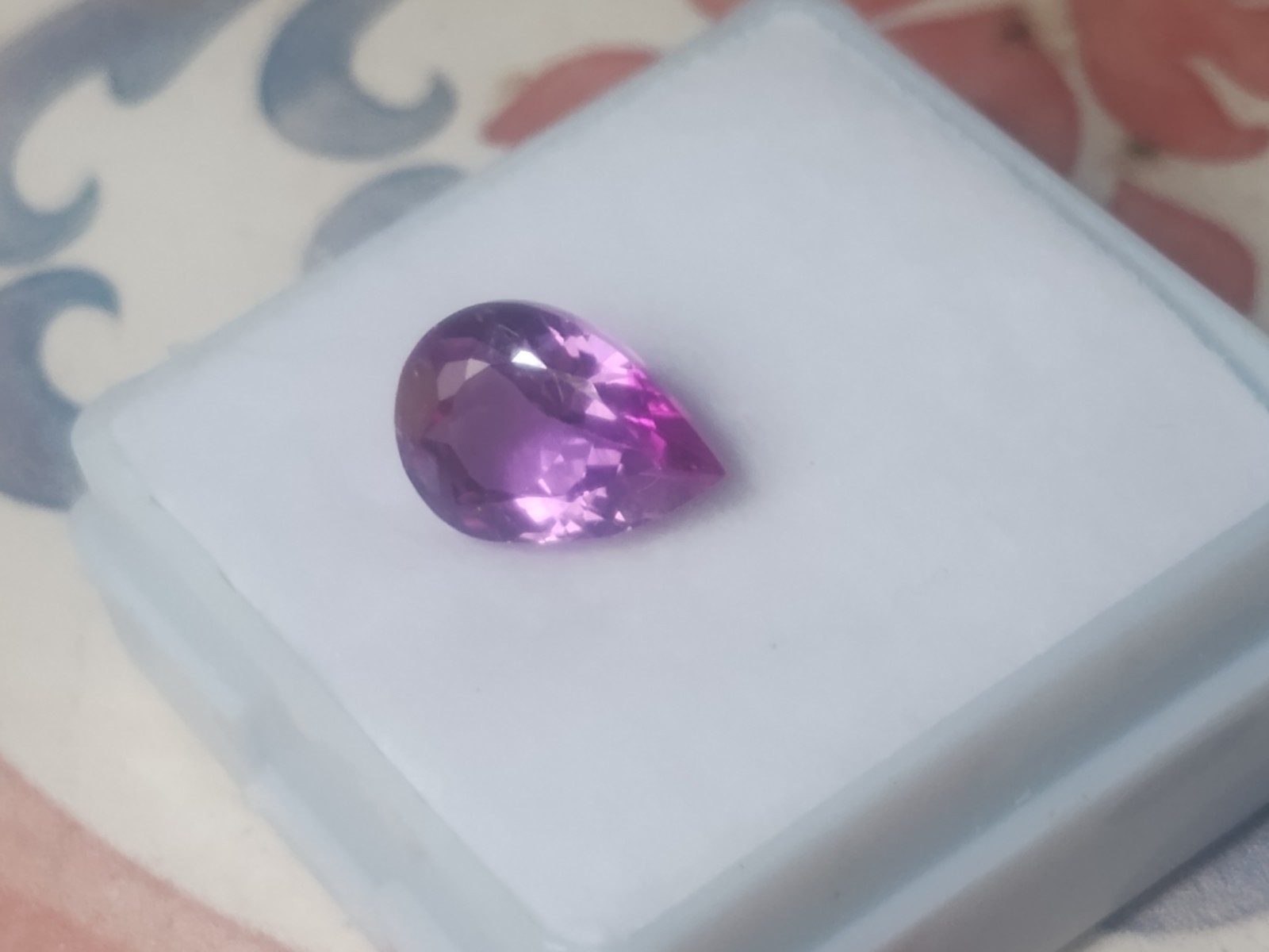 2.35 Ct Boysenberry Sapphire Pear Cut AGSL Certified Loose 9.3×6.3×5.1mm