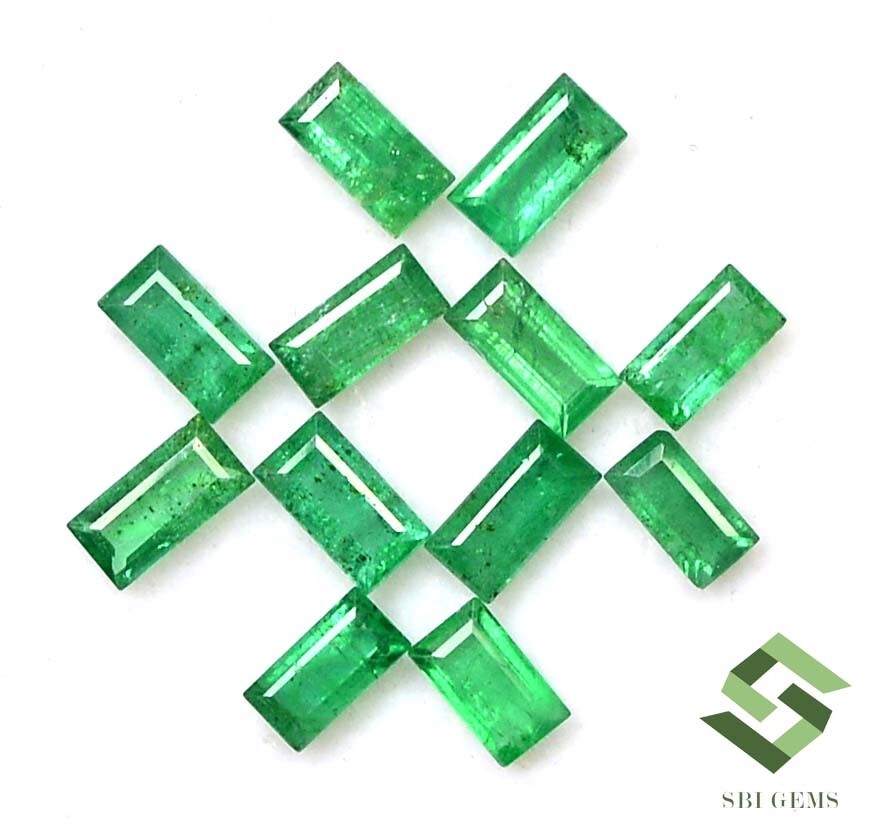 4×2 mm To 4.5×2.5 mm Natural Emerald Baguette Cut Lot 12 Pcs 1.56 CTS Loose Gems