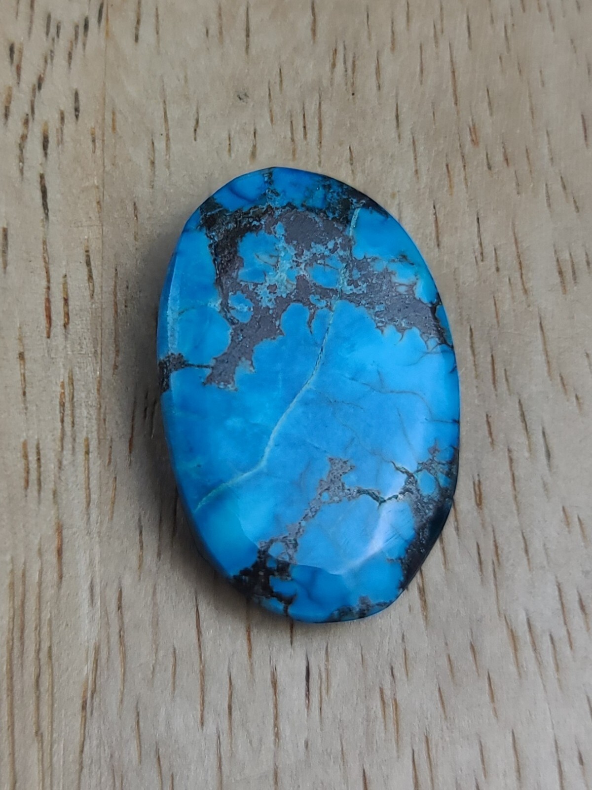Natural Blue Turquoise Cabochon Loose Gemstone 1.06″x.69″ 7.4cts 26.9mm x 17.5mm