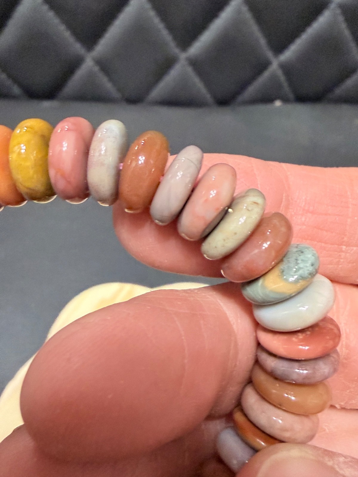 Stunning Stone Alashan Candy Rondell Bracelet – Elastic – see Video!!