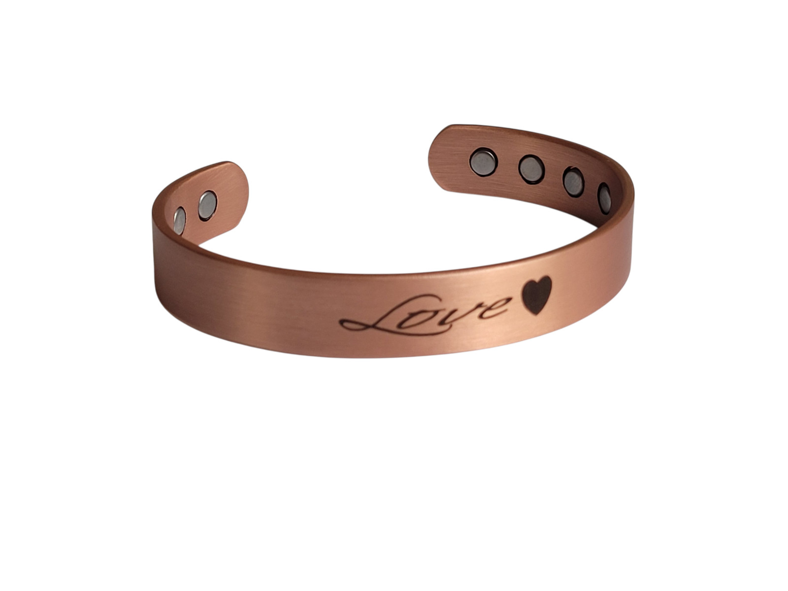 Matte Pure Solid Copper Magnetic Bracelet Arthritis Pain Therapy 12mm Cuff LOVE
