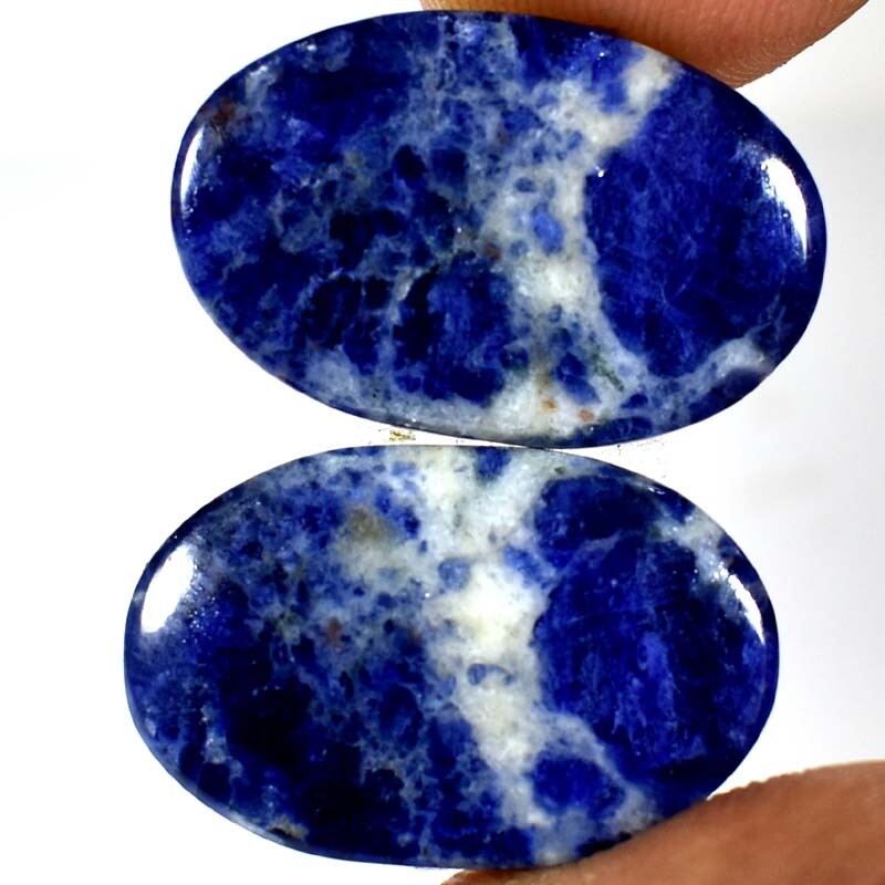 Earring Pair ! Multi Sodalite Oval Cabochon Nice Gemstones 34.15Cts.