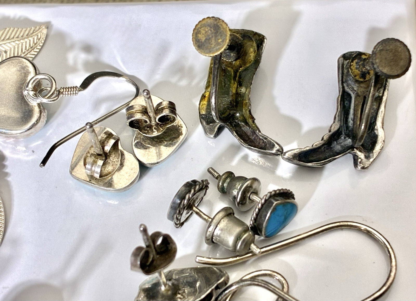 Sterling Silver Southwest Earrings Lot Turquoise 13 Pairs 925
