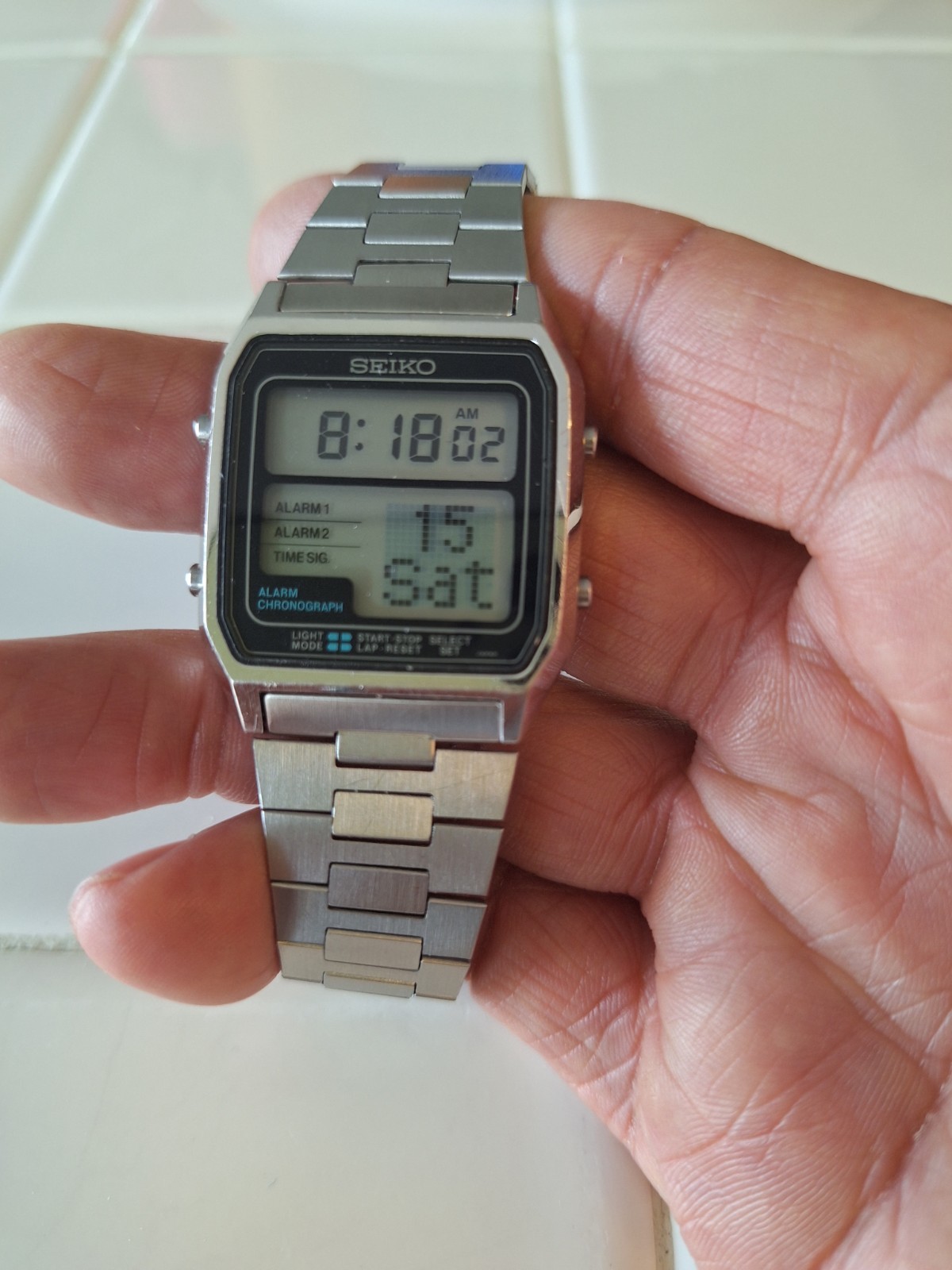 Vintage Rare 1981 Seiko D138-4010 Running Man Mens Watch Nice!!!