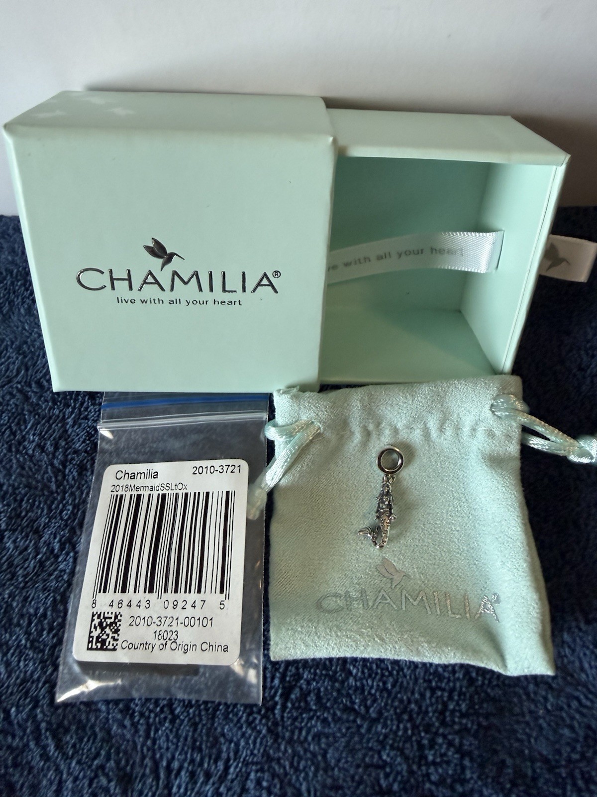 Chamilia Sterling Silver Mermaid Charm, Authentic, NEW
