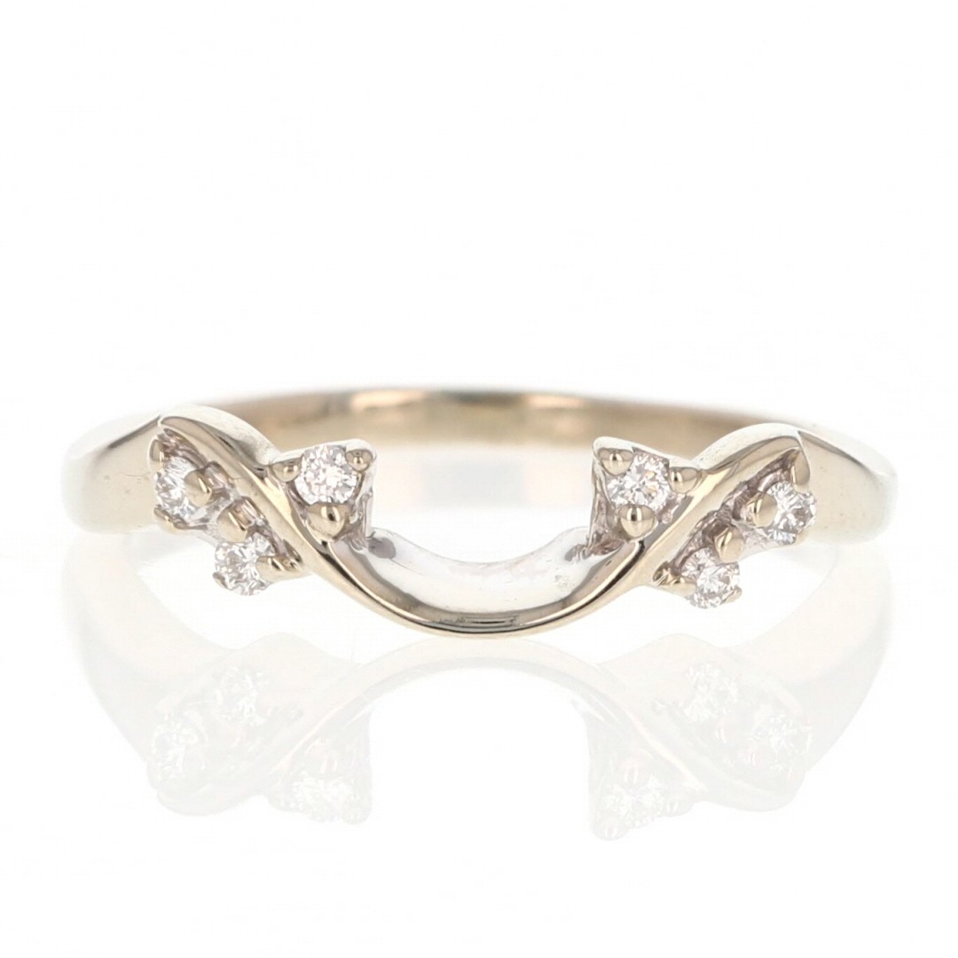 .07ctw Round Diamond Vine Style Contour Wedding Band 14k White Gold Size 6.75
