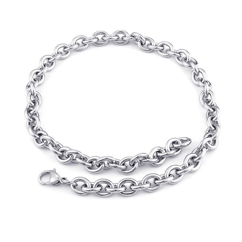 10mm 24 inch Cool Stainless Steel High Polsihed Oval Link-Chain Necklace For Men