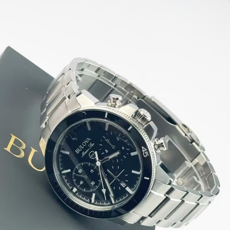 Bulova Marine Star Series C 96B272 Black Dial Chronograph Quartz Men’s Watch