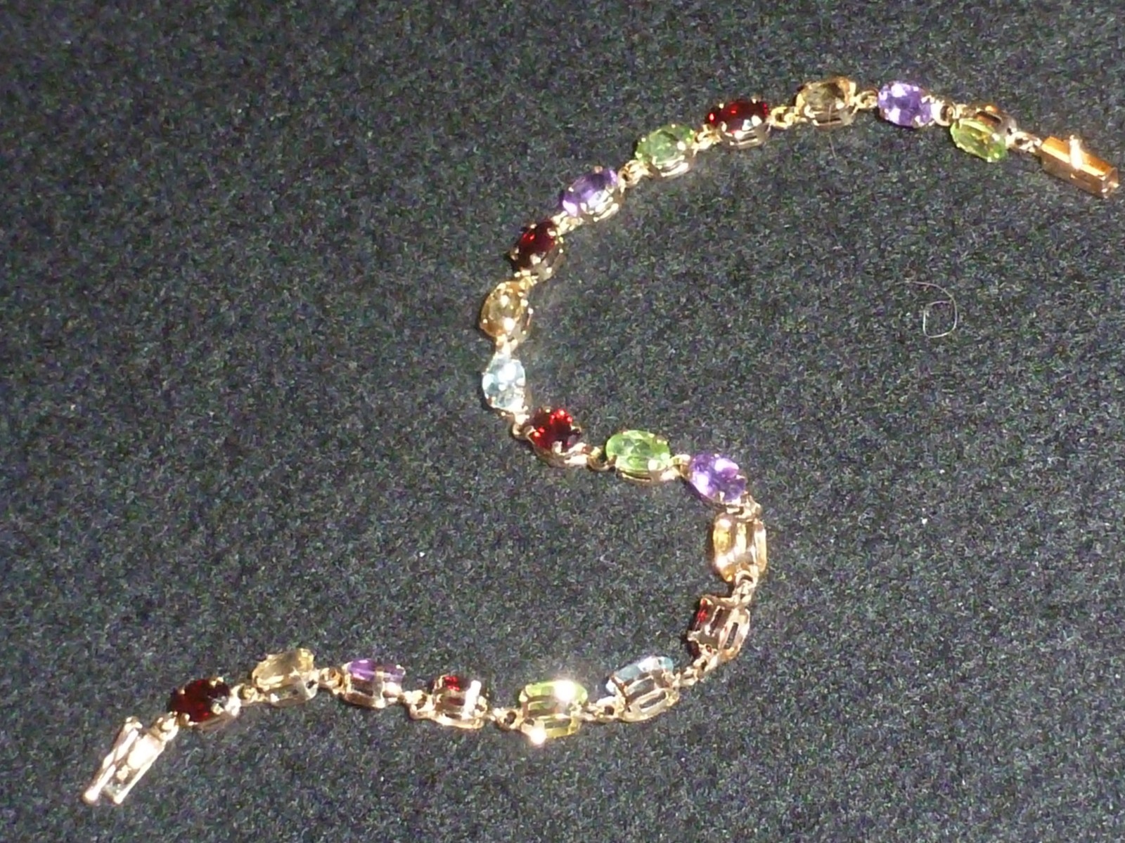 10K SOLID YELLOW GOLD MULTI-GEMSTONE “CID” TENNIS BRACELET – 7 1/4″ – 4.90 G