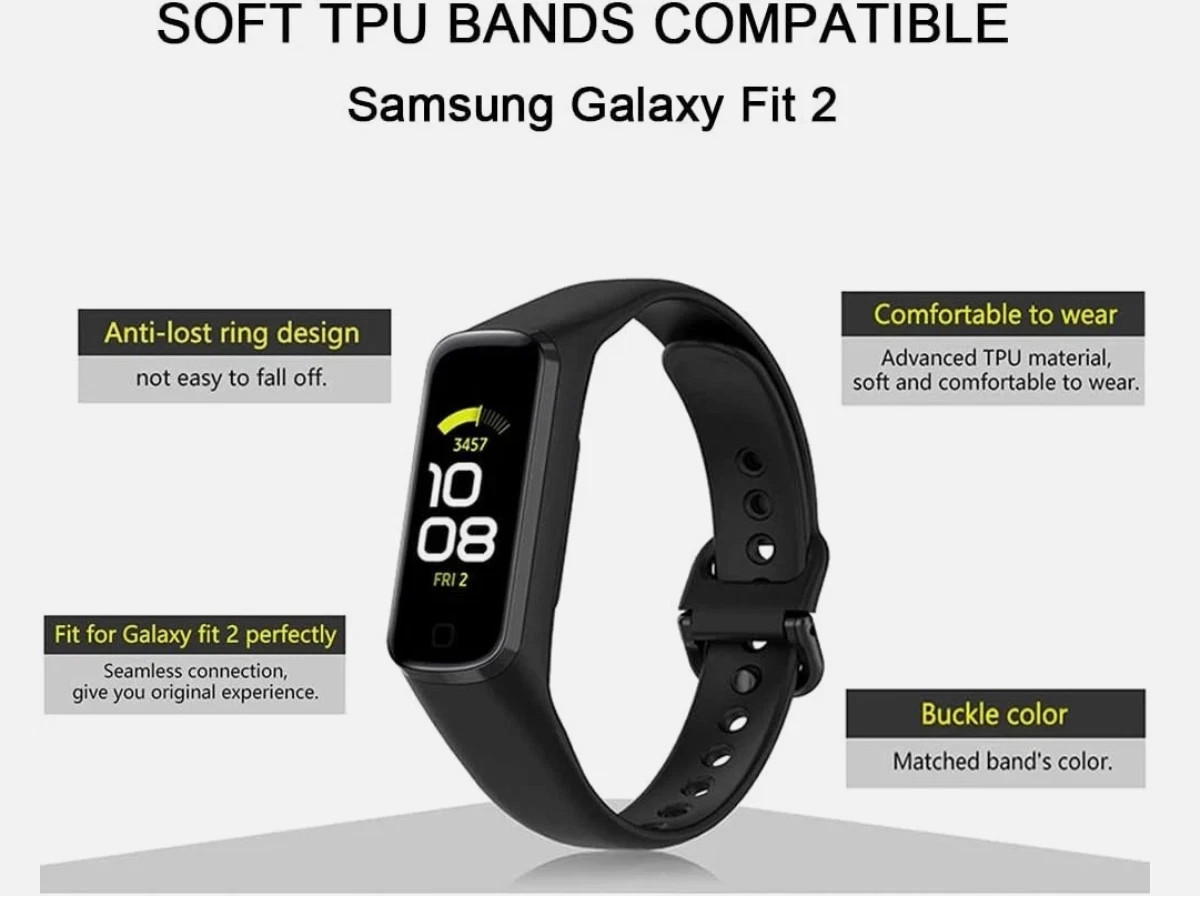 6 Pack Replacement Bands Compatible with Samsung Galaxy Fit 2 SM-R220 for