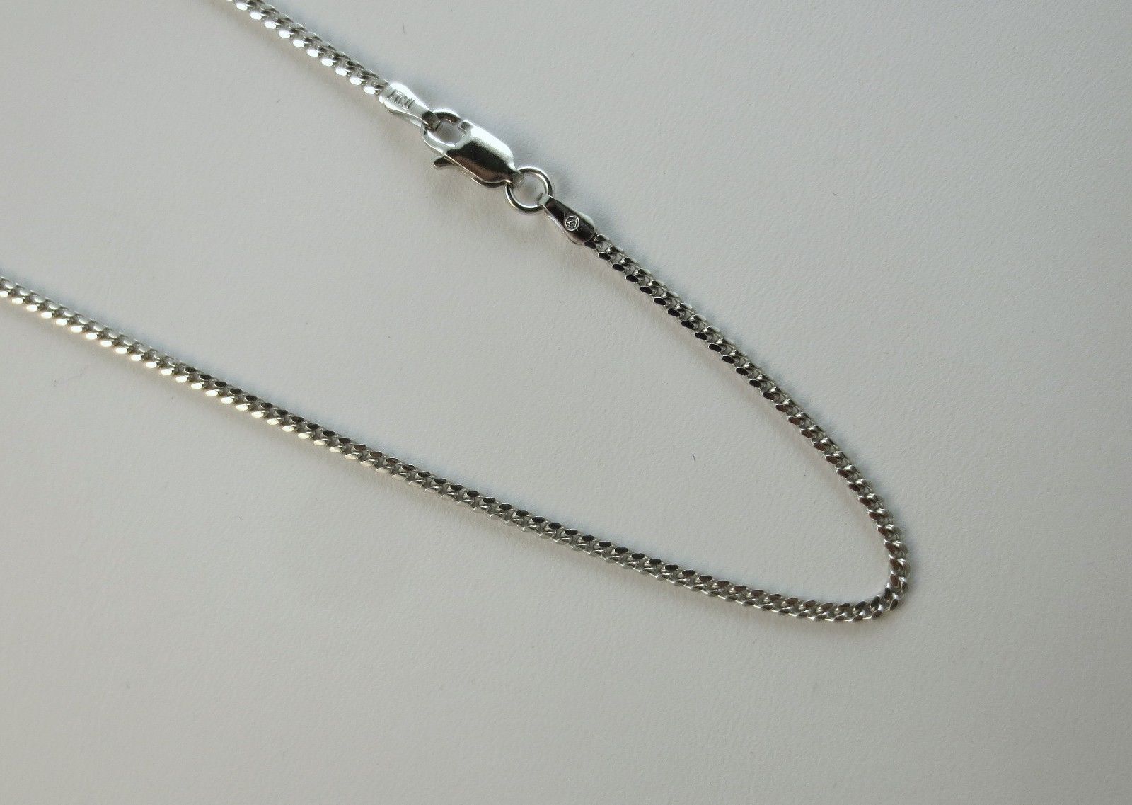 2mm Miami Curb Chain 925 Italian Rhodium over Sterling Silver 18,20,22,24,30Inch