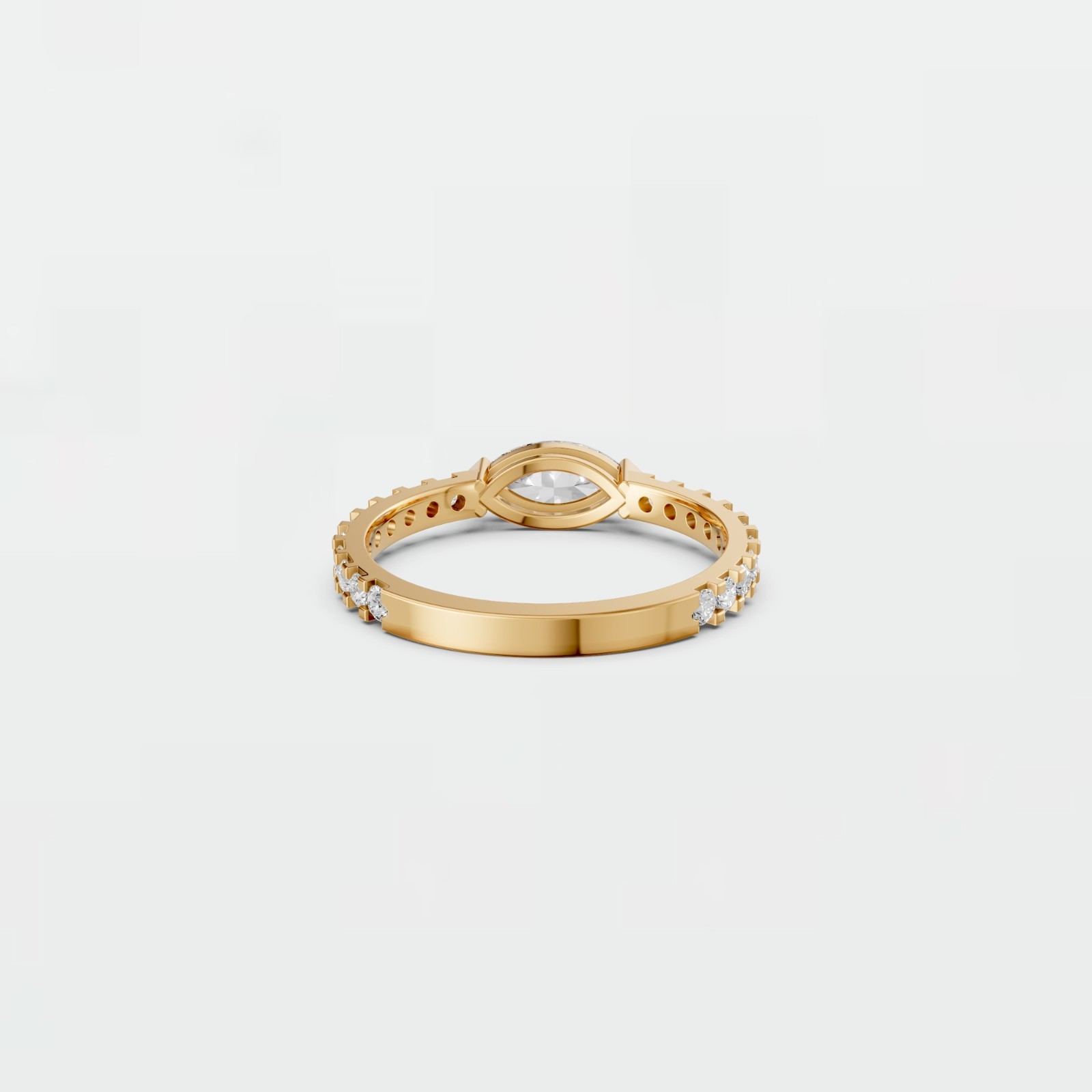 0.82 CTW Marquise Lab Diamond Engagement Ring Hidden Halo Promise Ring