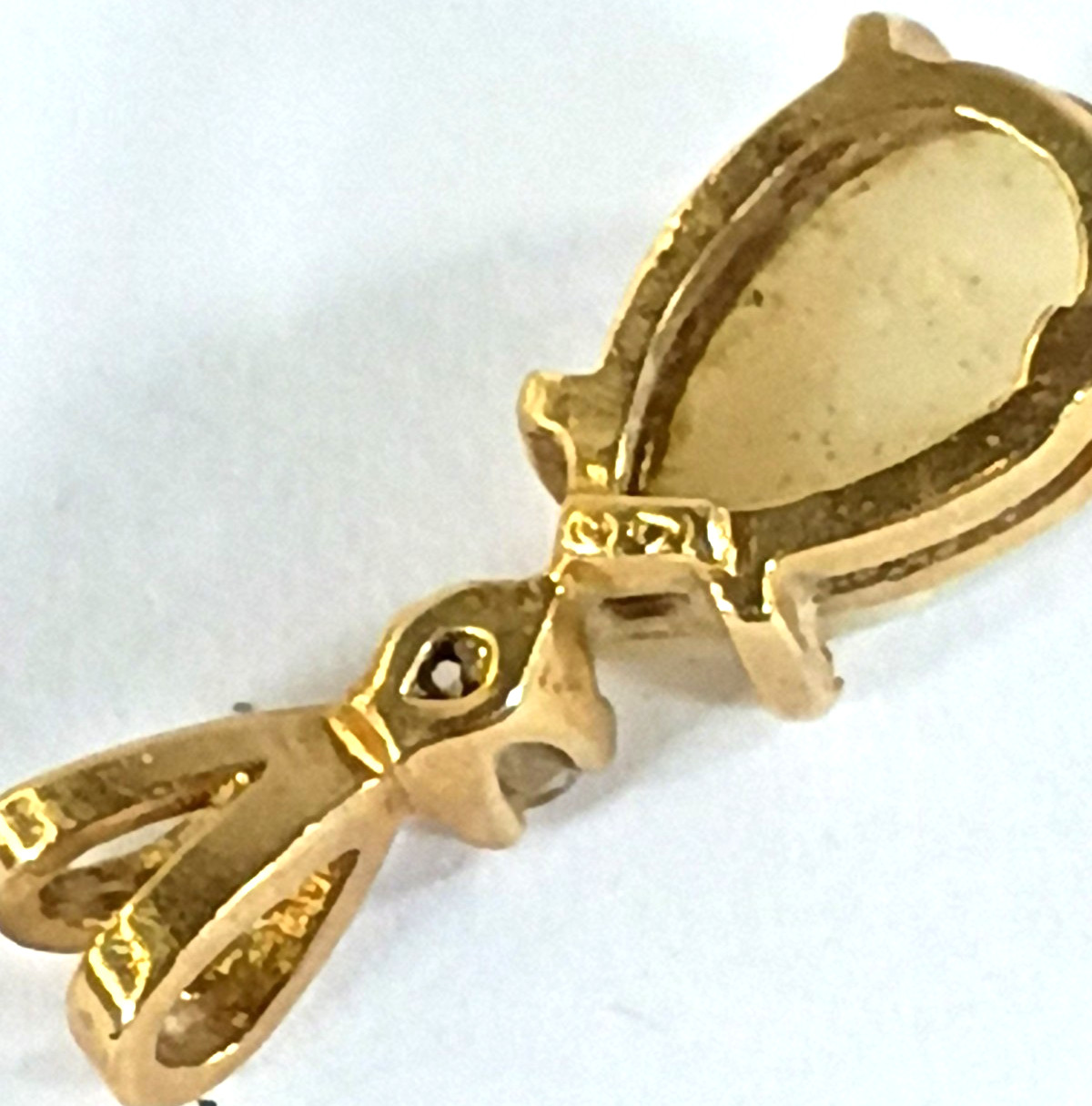 Vintage 14K Gold Opal Earrings & Pendant Set Natural White Fire Opal Mexico