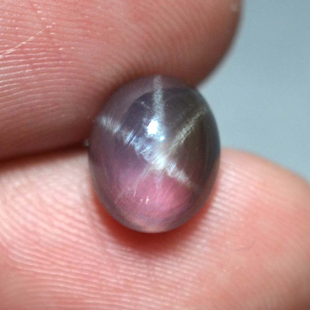 6.40 Ct 10.7×8.6 MM Green Purple Star Sapphire 6 Rays Lab Corundum VDO GCS10373