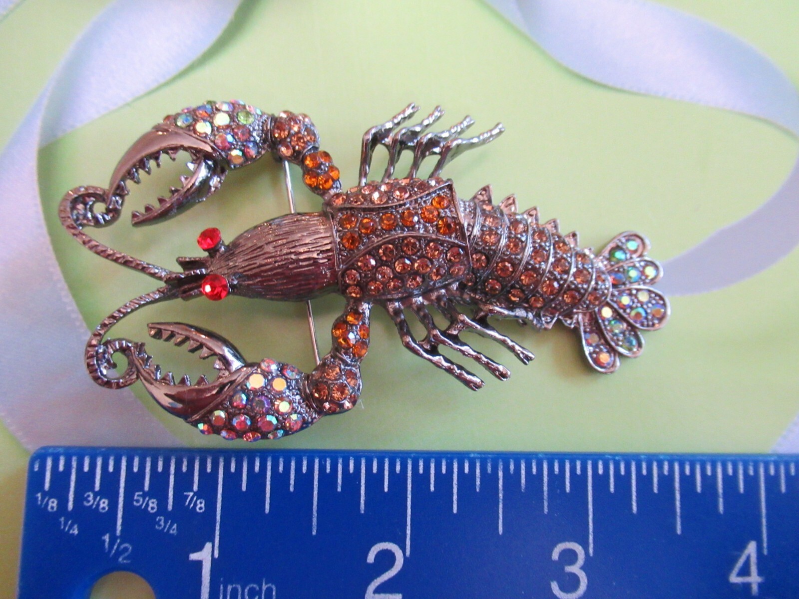 LOBSTER CRAWFISH MULTI-COLOR RHINESTONES CLEAR GEMSTONE BROOCH YOU CHOOSE