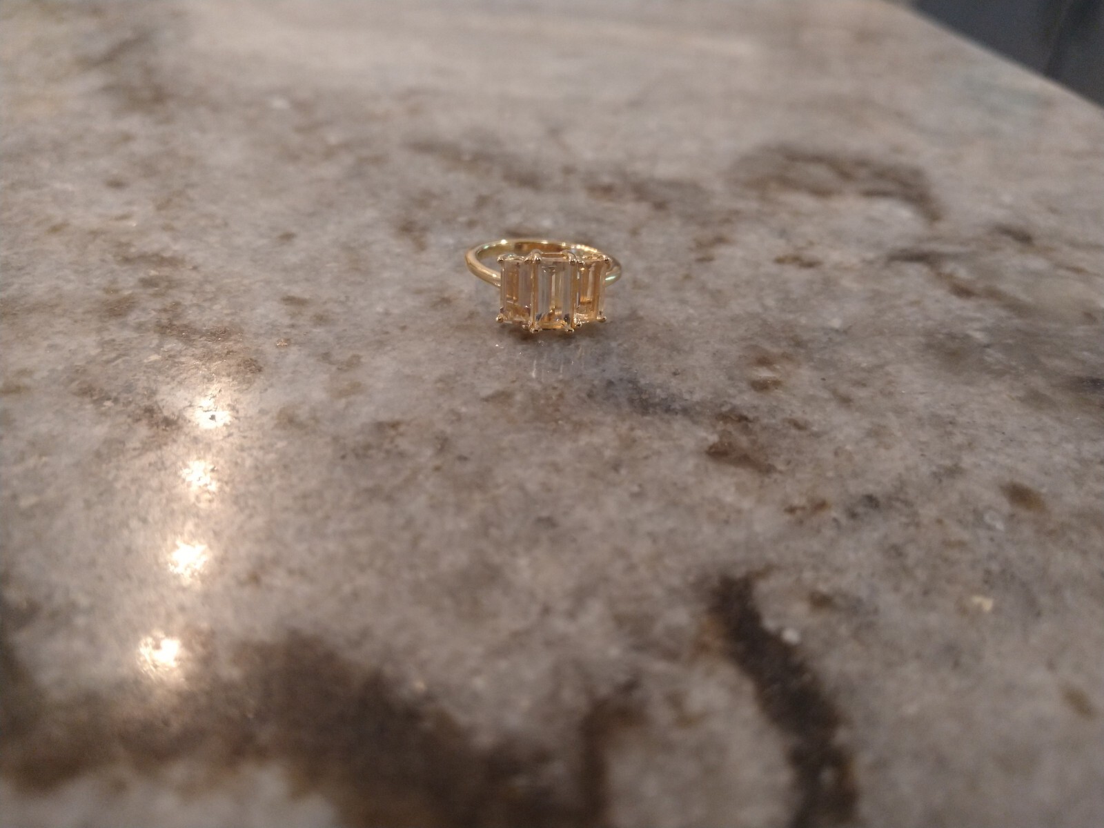 PREMIUM NATURAL GOLDEN IMPERIAL TOPAZ TRILOGY RING/VermeilRG/SS. Sz 5, 2.15TCW