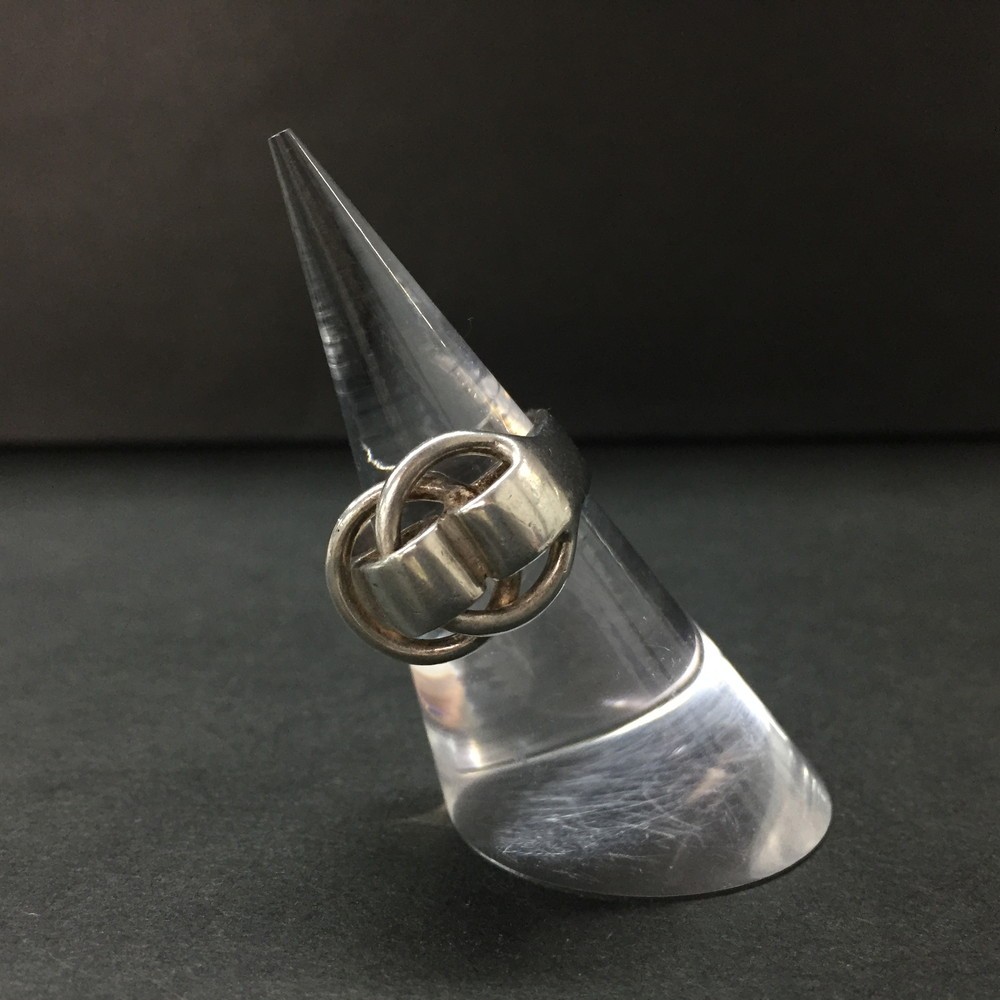EGA HERMES Deux Anneaux Silver 925 6.5g Ring ISO sz:50/ZA0183