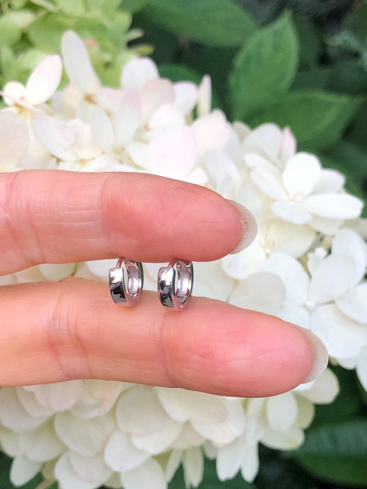 Plain Huggie Hoop Earrings 925 Sterling Silver 9×2.2mm (0.35″) VERY SMALL / TINY