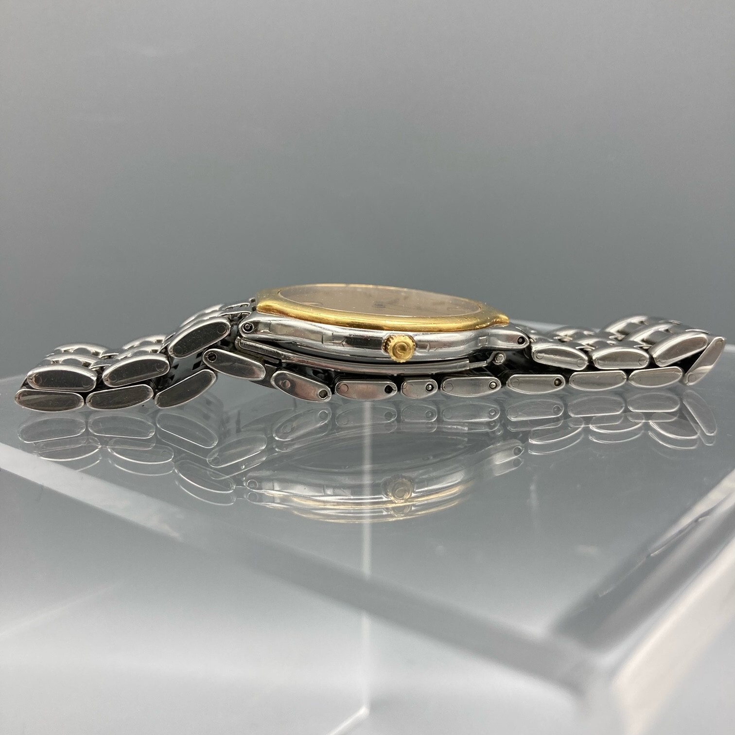 Omega Symbol Quartz Champagne Dial SS/18K Gold Watch 196 0316 396 1016