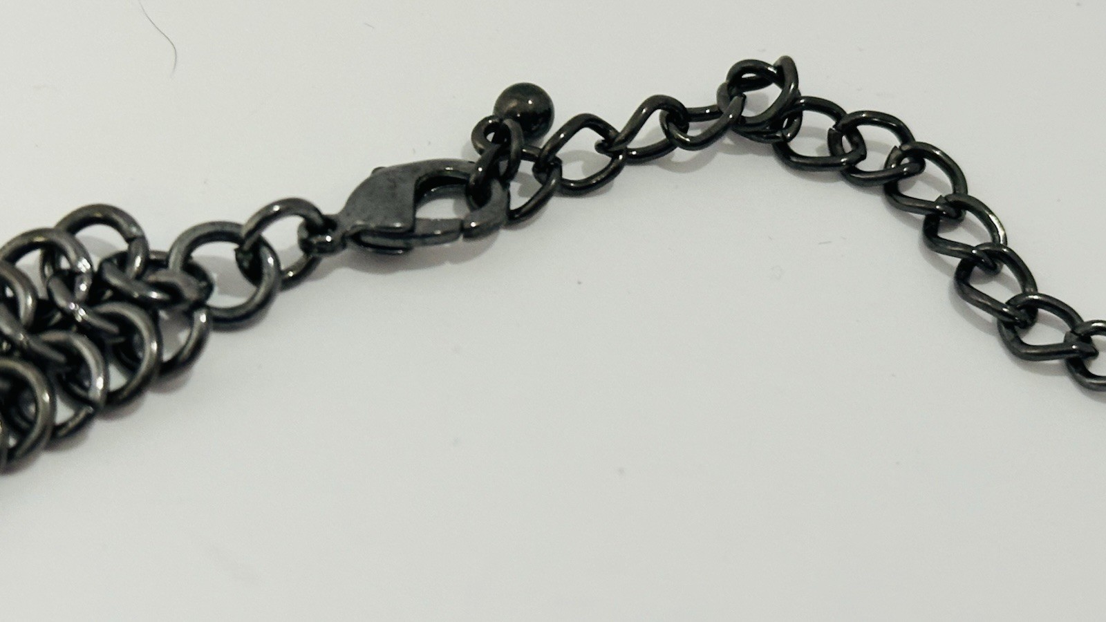 Vintage 1980”s metallic choker necklace silver glitter discs & adjustable chains