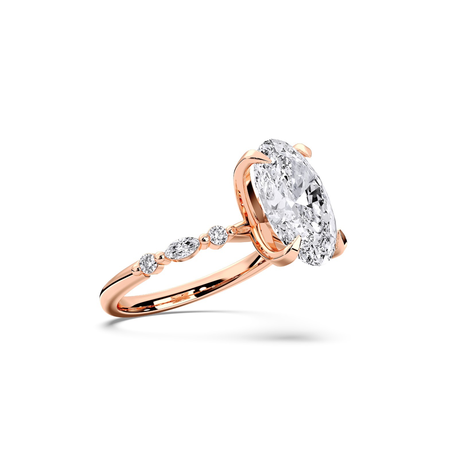 5.25 CT Oval & Round Cut Moissanite 7 Stone Engagement Ring 925 Silver for Women