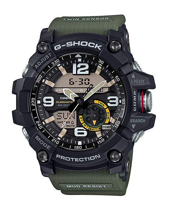 G-SHOCK GG1000-1A3 MUDMASTER Men’s Twin Sensor Compass Military OD Green Watch