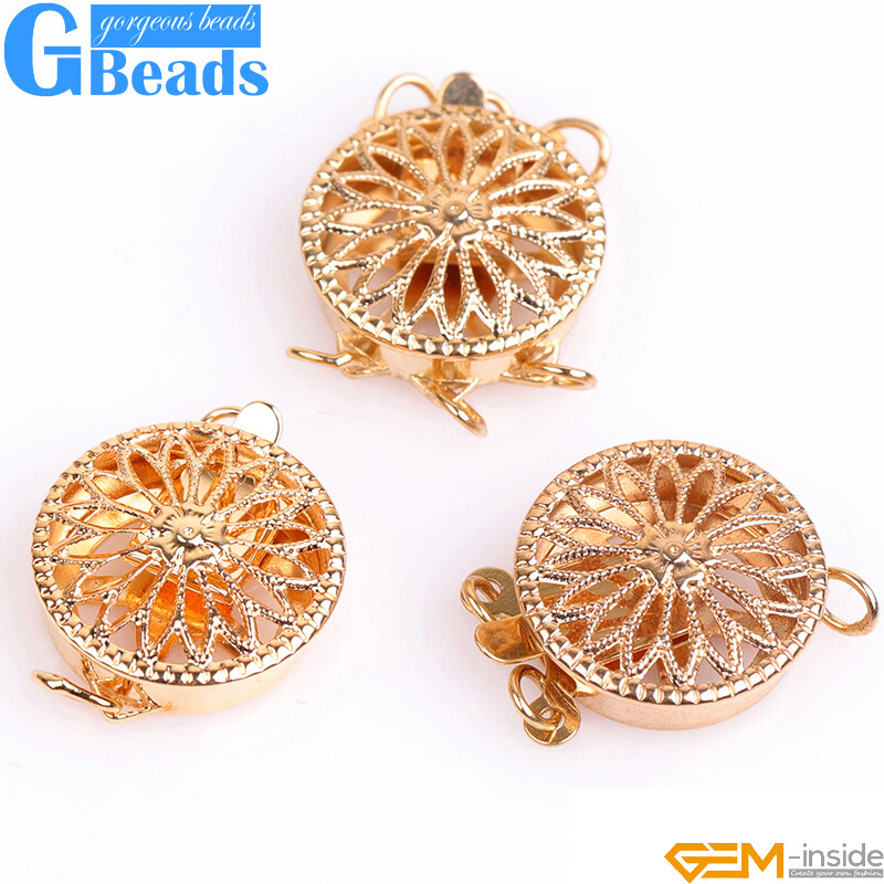 Exquisite Filigree 14K Gold Filled Pearl Box Snap Clasp Necklace Clasps Closures