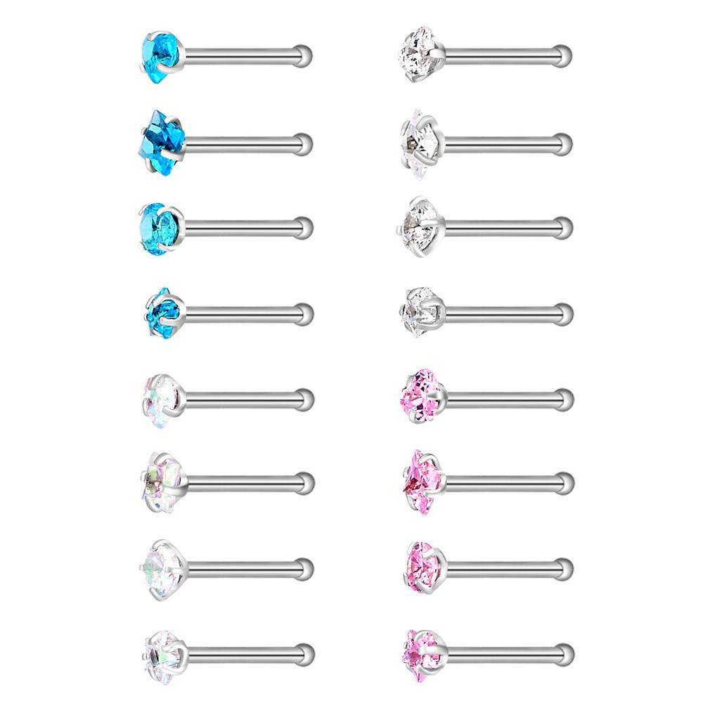 32PCS C-Shaped Nose Hoop Ring Surgical Steel Bone Studs Body Piercing Set 20G