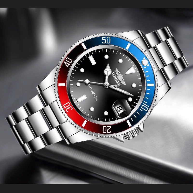 Luxury Automatic Mechanical Watches Stainless Steel Luminous Business Mens Watch