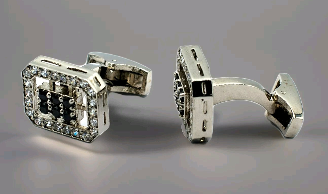 925 sterling silver men cufflinks with Tuxedo Buttons Unique Cufflinks