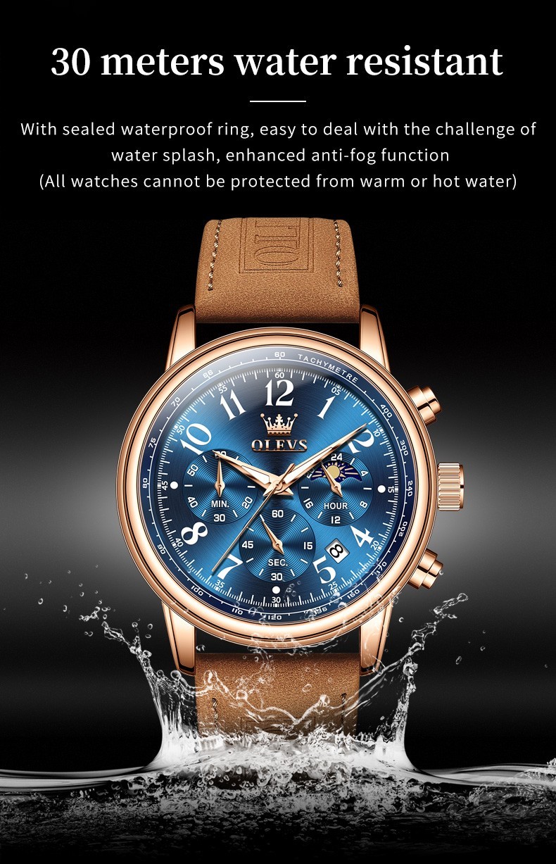 OLEVS 2912 Luminous 3ATM Waterproof Male New Year Present Leisure Quartz Watch