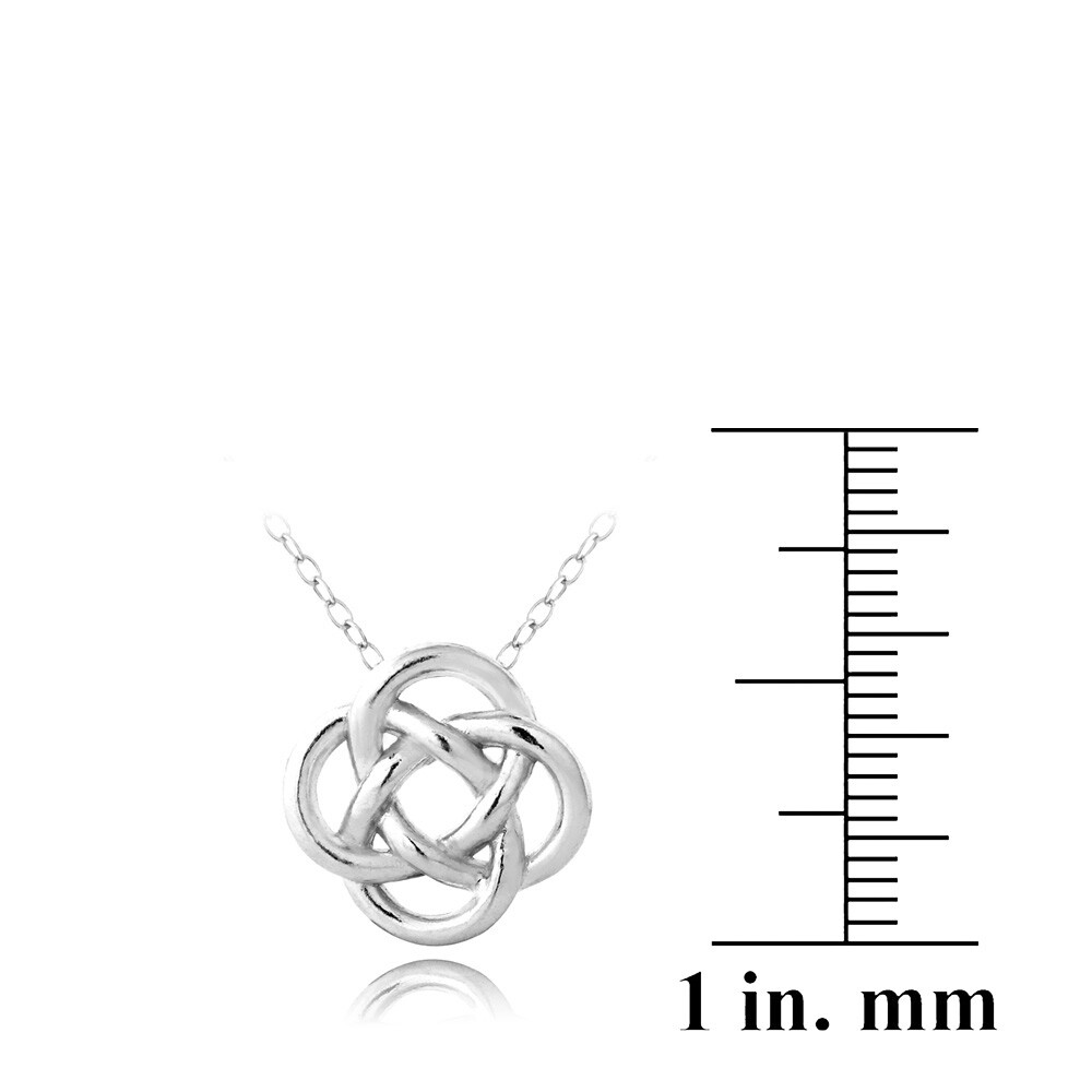 925 Sterling Silver Love Knot Flower Necklace