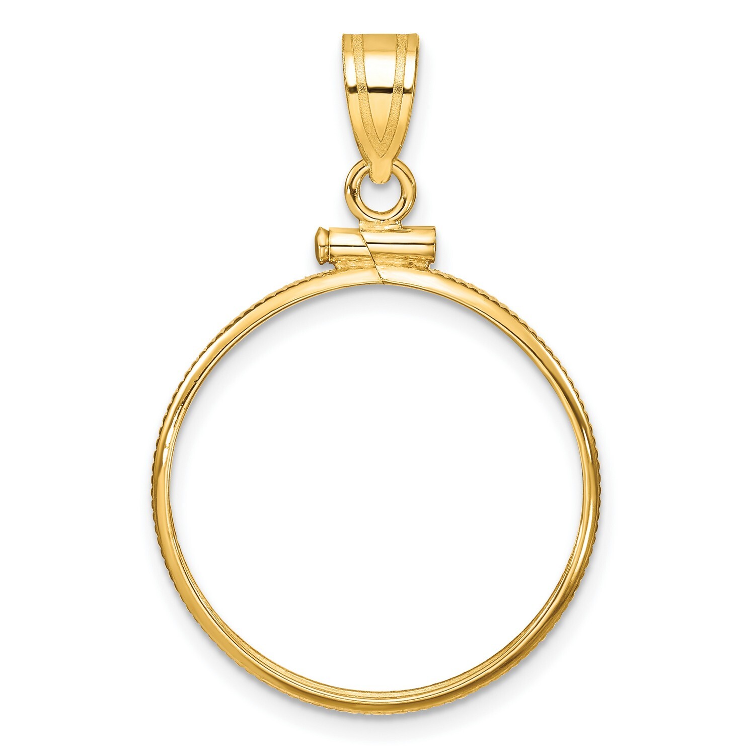 2008 $10 1/4 oz American Buffalo Screw Top Reeded Border Coin Bezel in 14k Gold