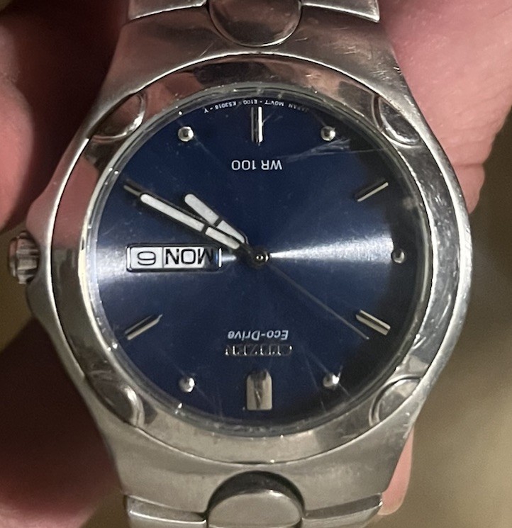Citizen Eco-Drive WR100 Quartz Men’s Blue Dial Day/Date SS Bracelet 100m