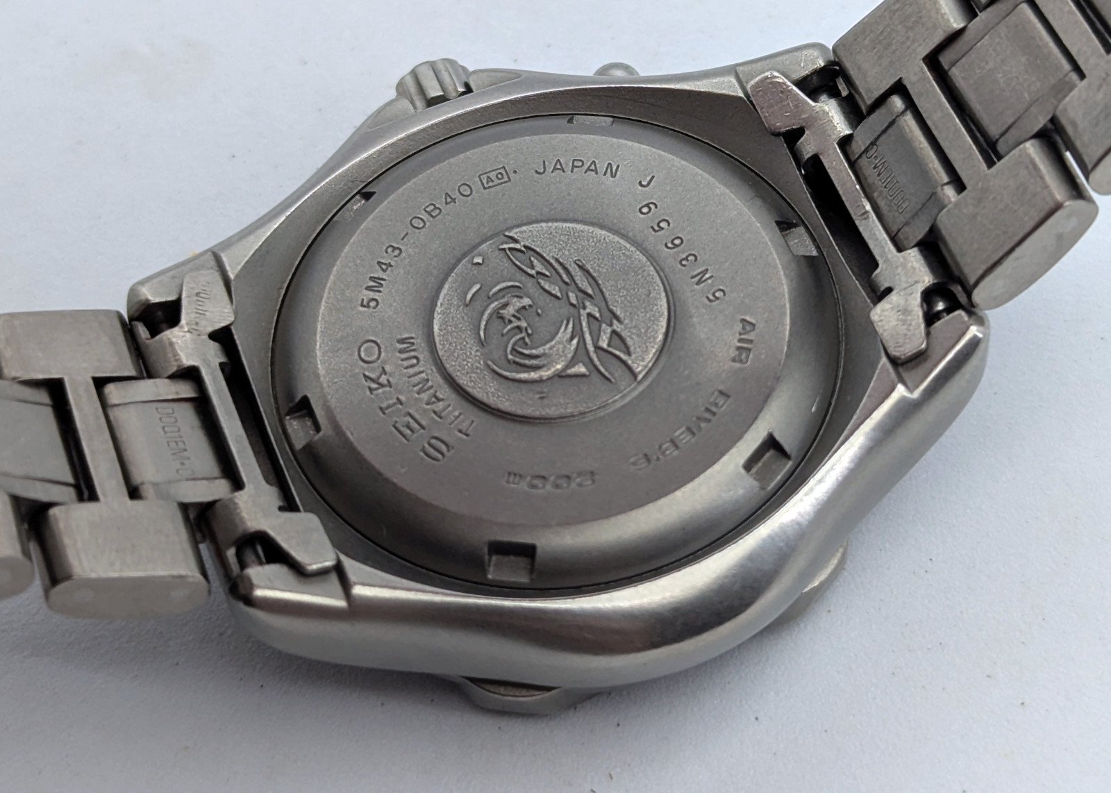 Seiko AGS Kinetic SBBW041 JDM Full Lume Titanium Scuba 200M 5M43-0B40 | Full Set