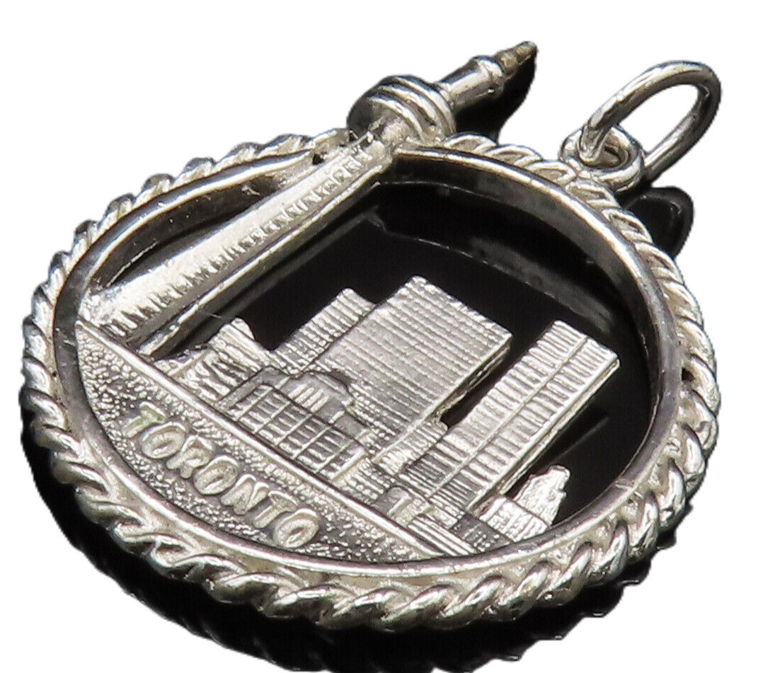 925 Sterling Silver Vintage CN Tower Toronto Souvenir Pendant PT20546