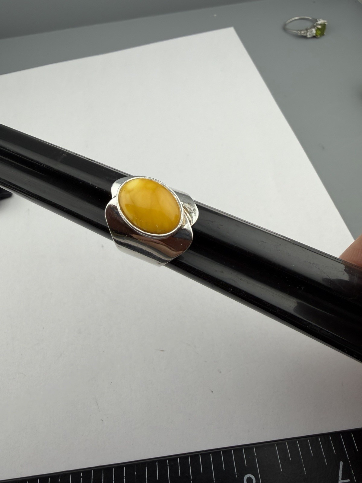 925 Sterling Silver Ring DTR Desert Rose Trading Butterscotch Egg Yolk Amber 7