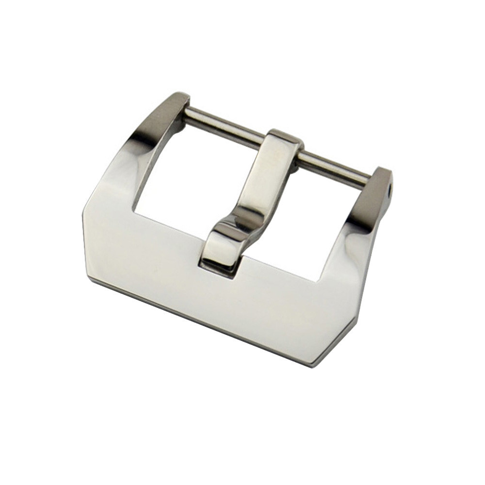 18 20 22 24 26mm Silver Brushed Polished Watch Strap Band Screw-in Buckle