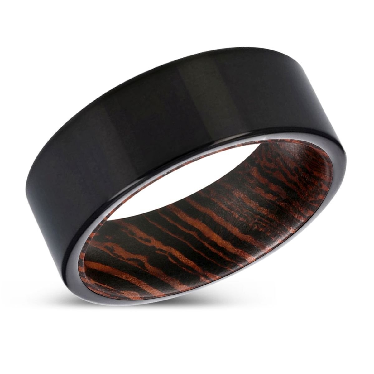 MANOLIS | Tungsten Wenge Wood Inlay Ring